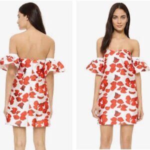 re:named Red Petals Off-Shoulder Dress